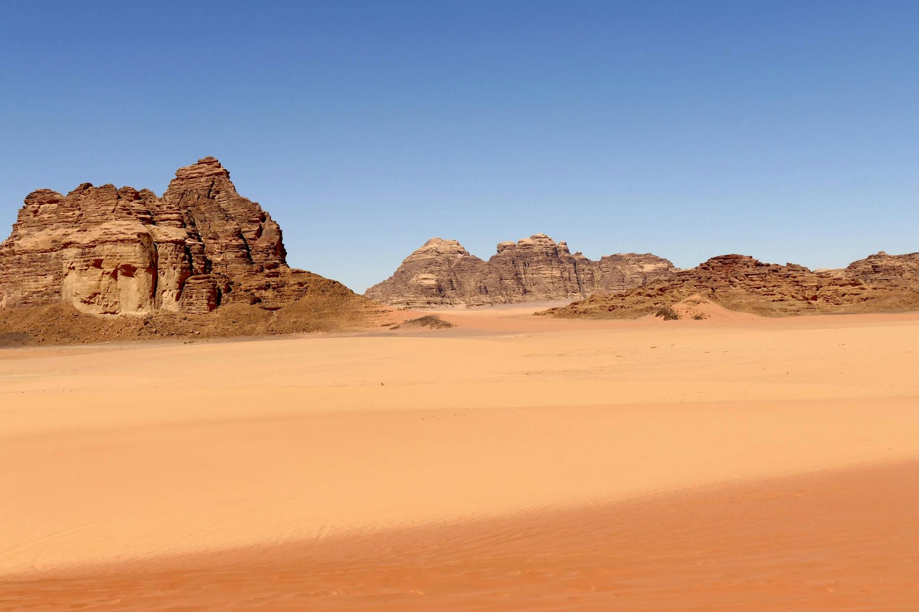 Dramatic Wadi Rum desert landscape
